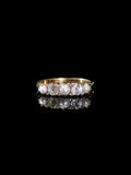 Antique 18ct Yellow Gold Pearl and Diamond Five-Stone Ring