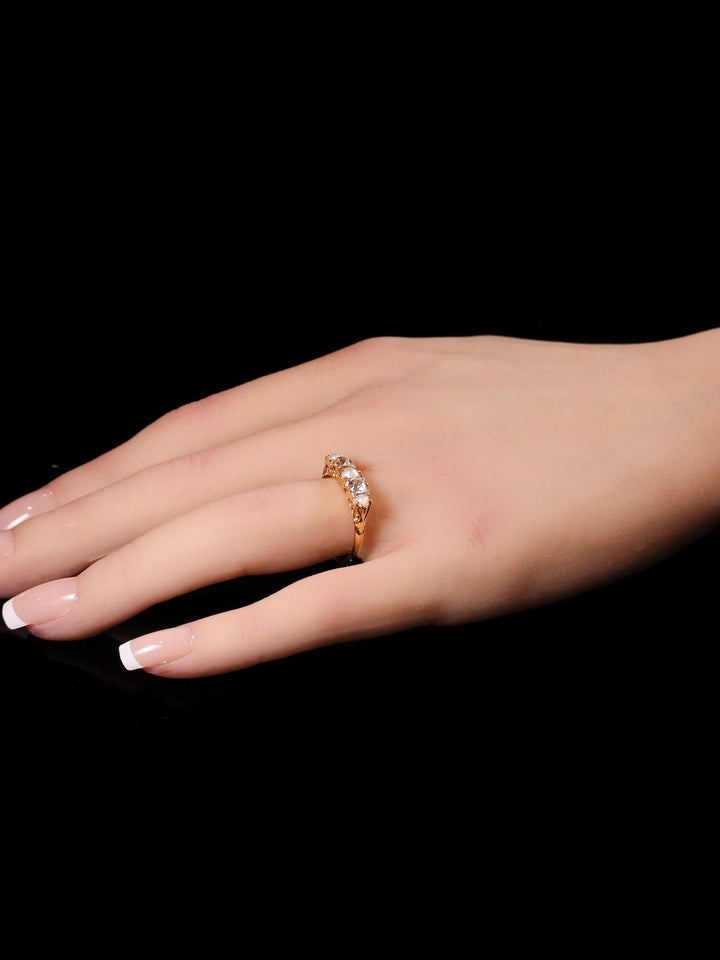 Antique 18ct Yellow Gold Pearl and Diamond Five-Stone Ring