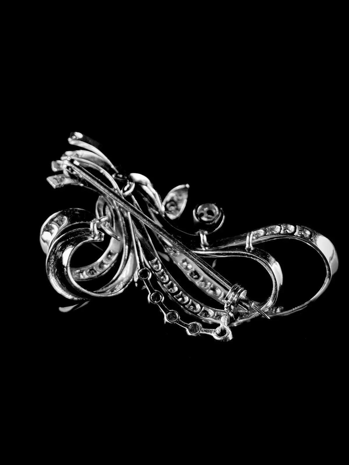 Vintage 18ct White Gold Diamond Spray Brooch
