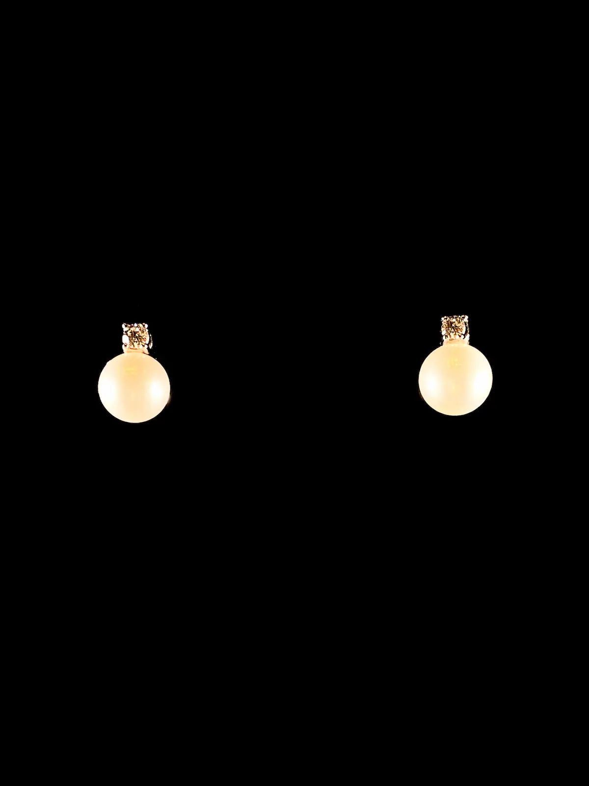 18ct White Gold Pearl and Diamond Stud Earrings, 0.20ct