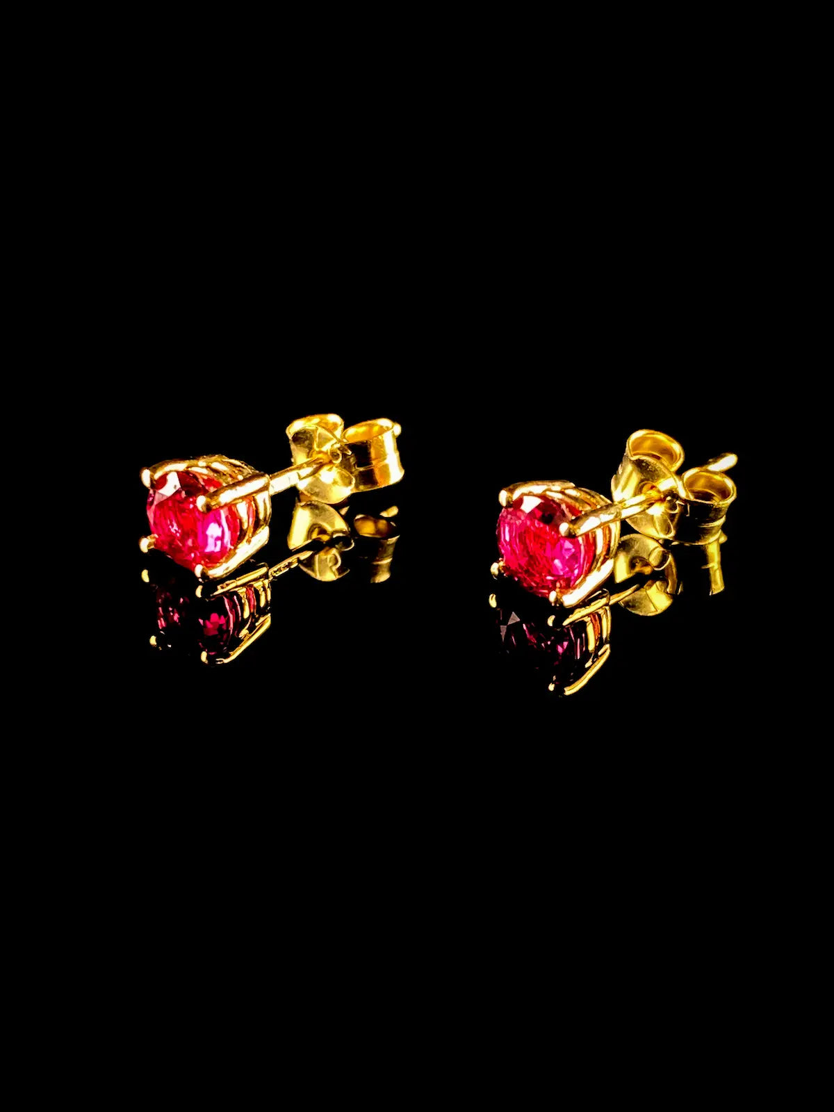 18ct Yellow Gold Ruby Stud Earrings, 1.01ct