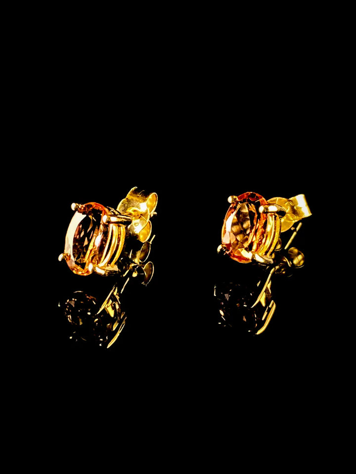 18ct Gold Yellow Topaz Stud Earrings, 1.85ct