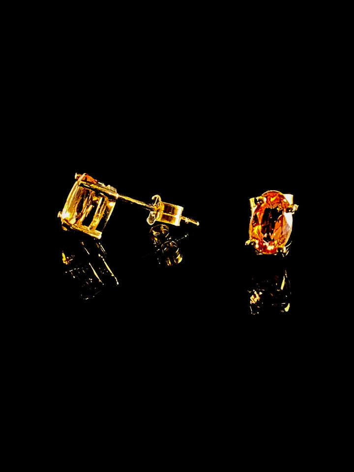 18ct Gold Yellow Topaz Stud Earrings, 1.85ct