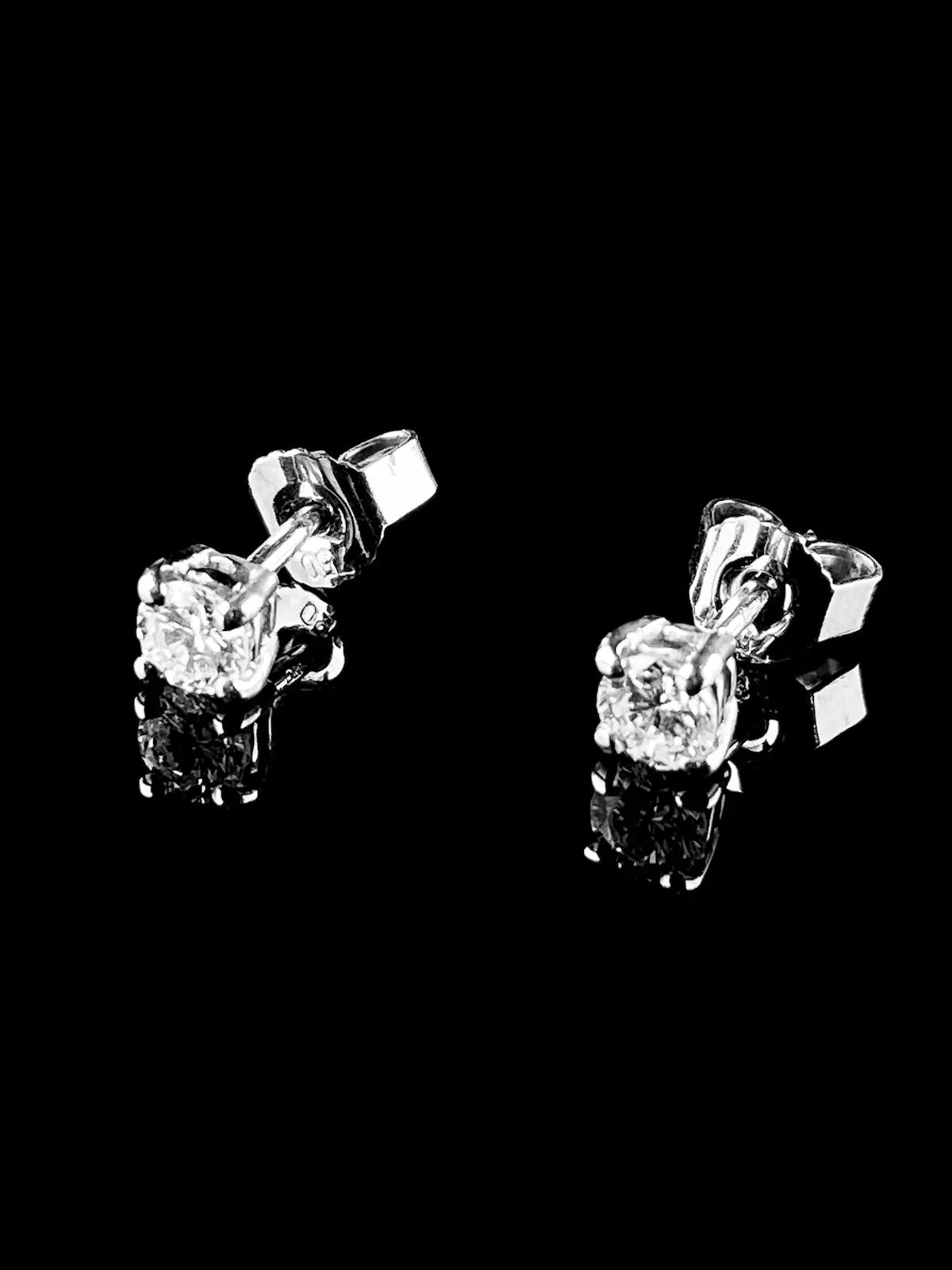 18ct Gold Single Stone Diamond Stud Earrings, 0.40ct