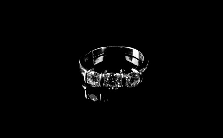 Platinum Three Stone 0.70ct Diamond Ring, London 2005