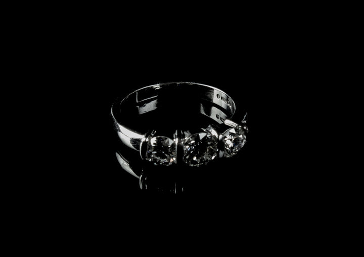 Platinum Three Stone 0.70ct Diamond Ring, London 2005