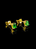 18ct Yellow Gold Emerald Stud Earrings, 0.56ct