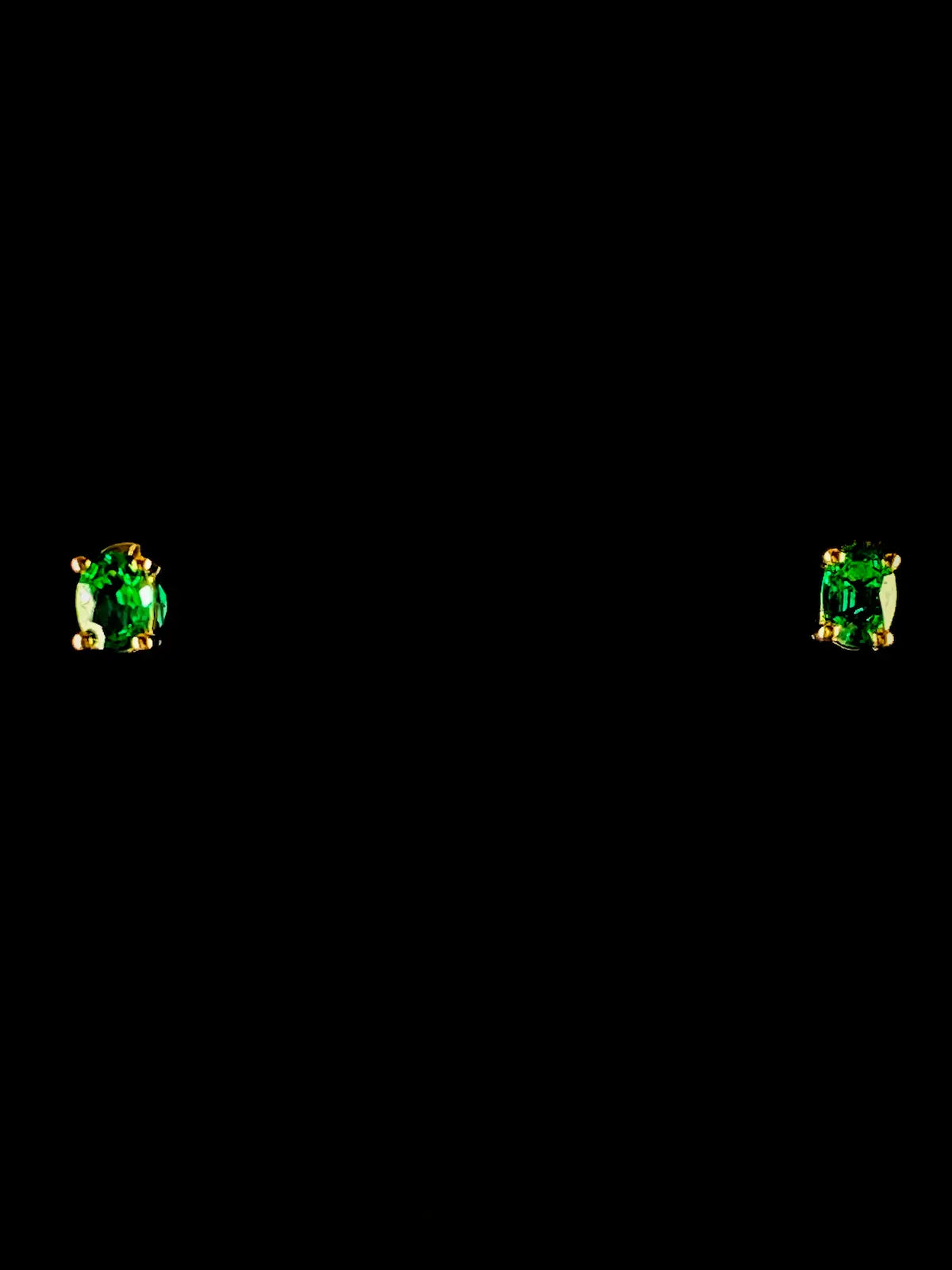 18ct Yellow Gold Emerald Stud Earrings, 0.56ct