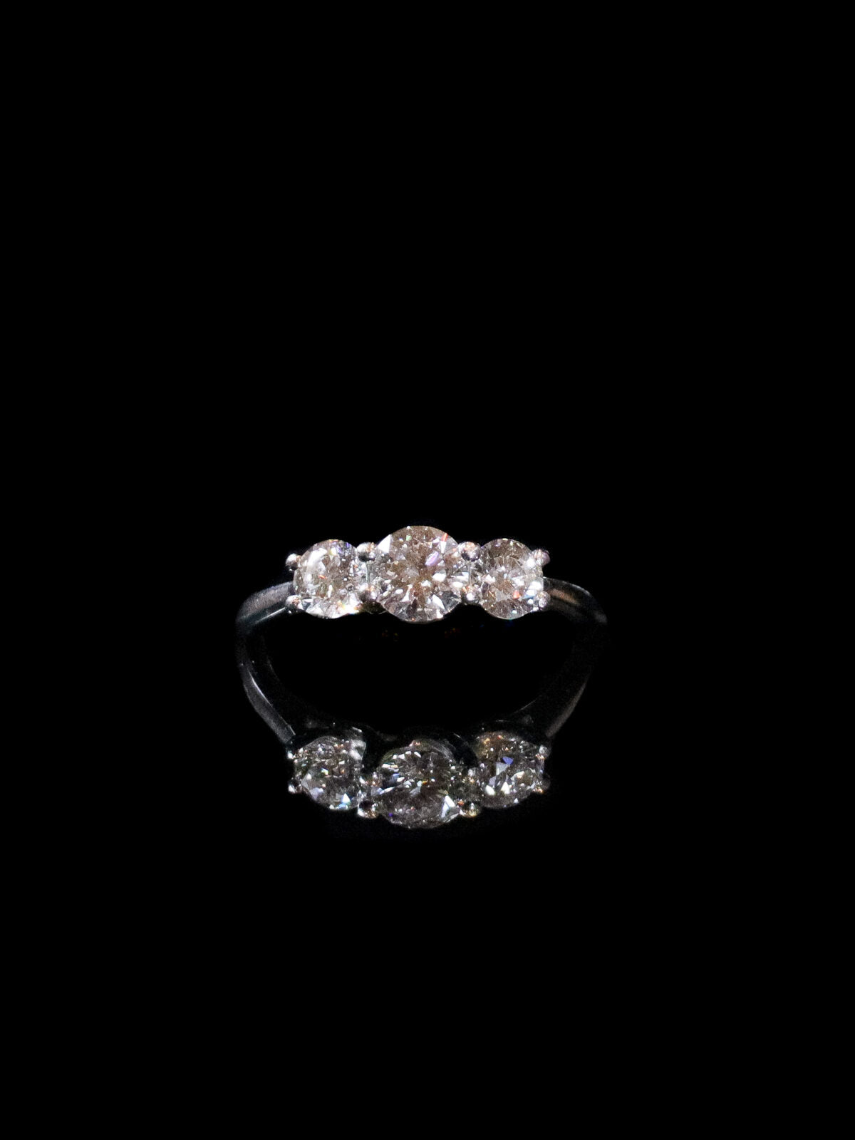 Platinum Round Brilliant 0.60ct Diamond Three Stone Ring