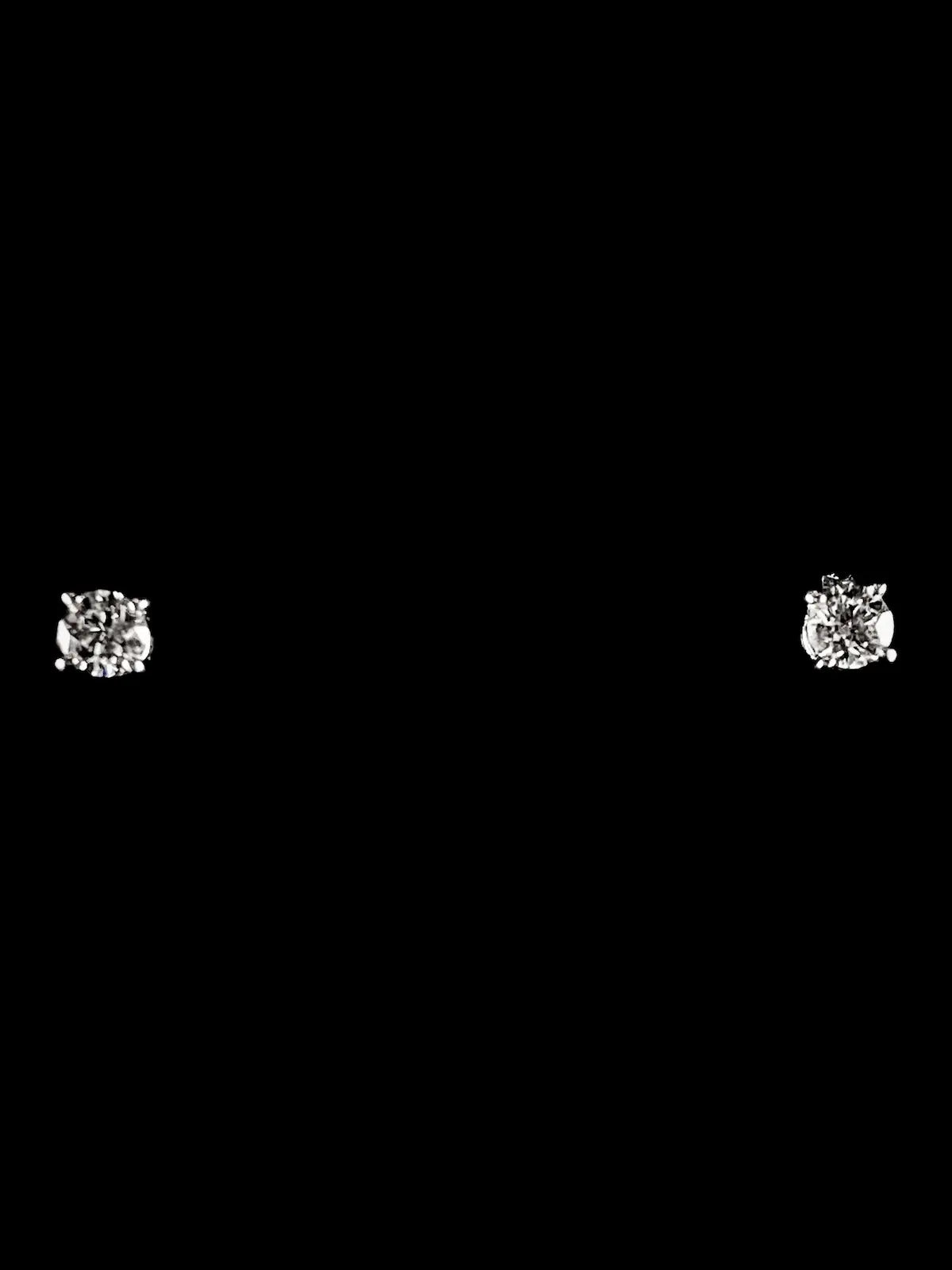 Platinum Single Stone Diamond Stud Earrings, 0.52ct