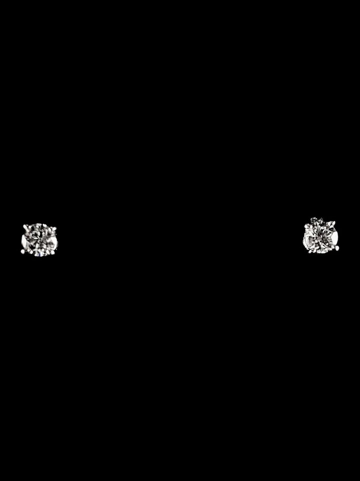Platinum Single Stone Diamond Stud Earrings, 0.52ct
