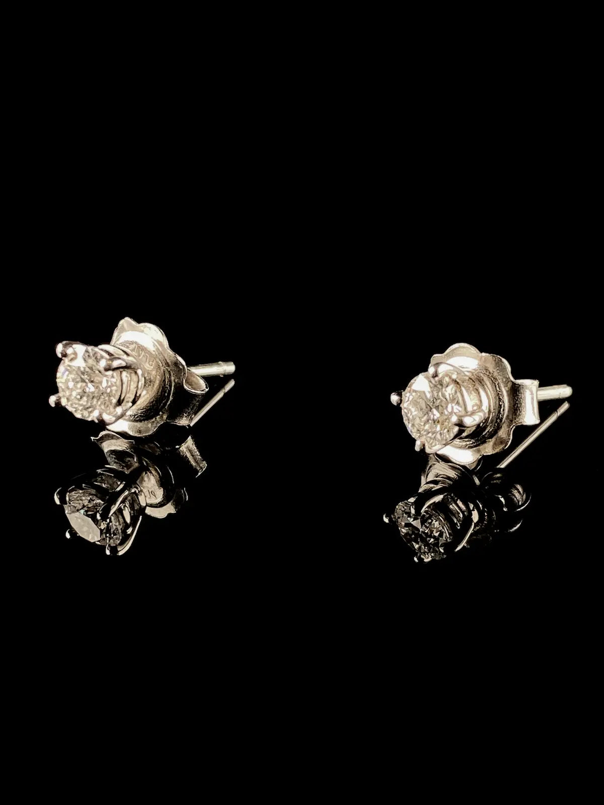 Platinum Single Stone Diamond Stud Earrings, 0.52ct