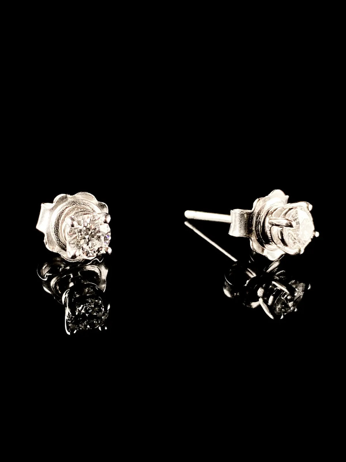 Platinum Single Stone Diamond Stud Earrings, 0.52ct