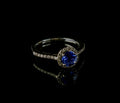 18ct Gold Diamond and Round 1.00ct Tanzanite Cluster Ring