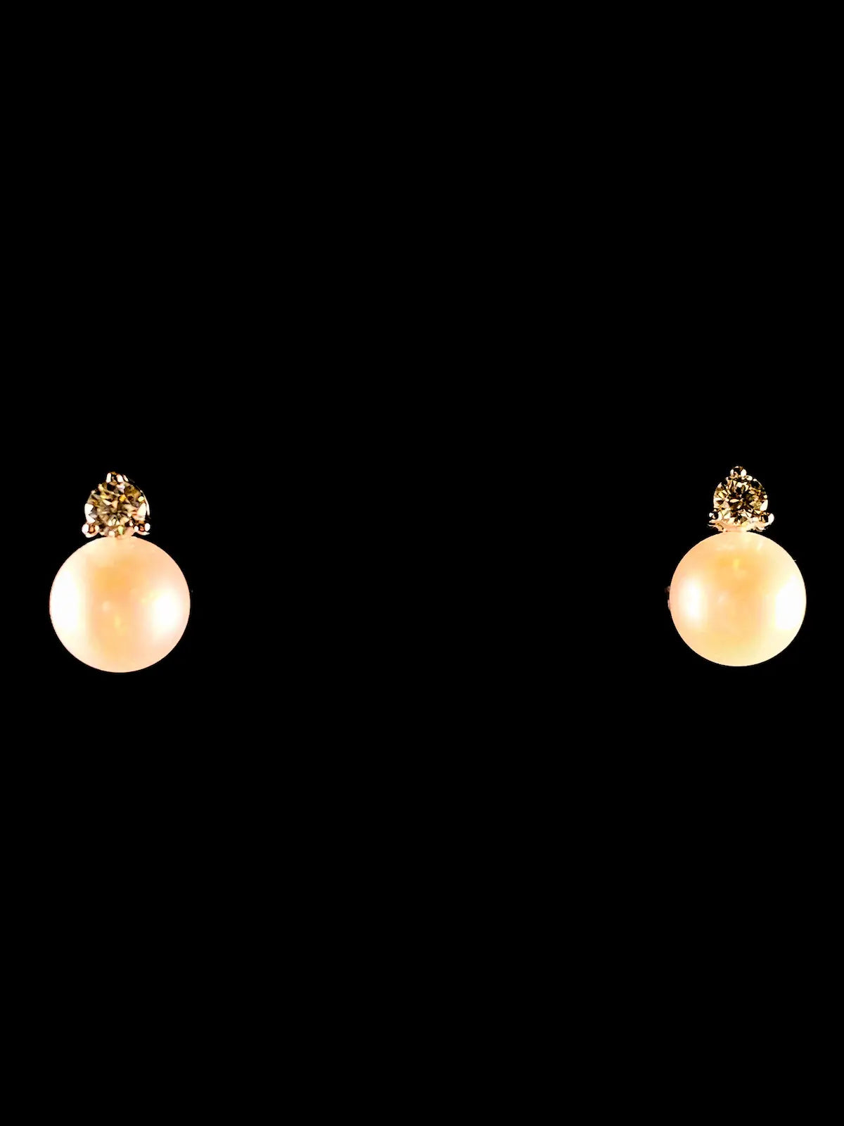 18ct White Gold Akoya Pearl and Diamond Earrings, 0.20ct