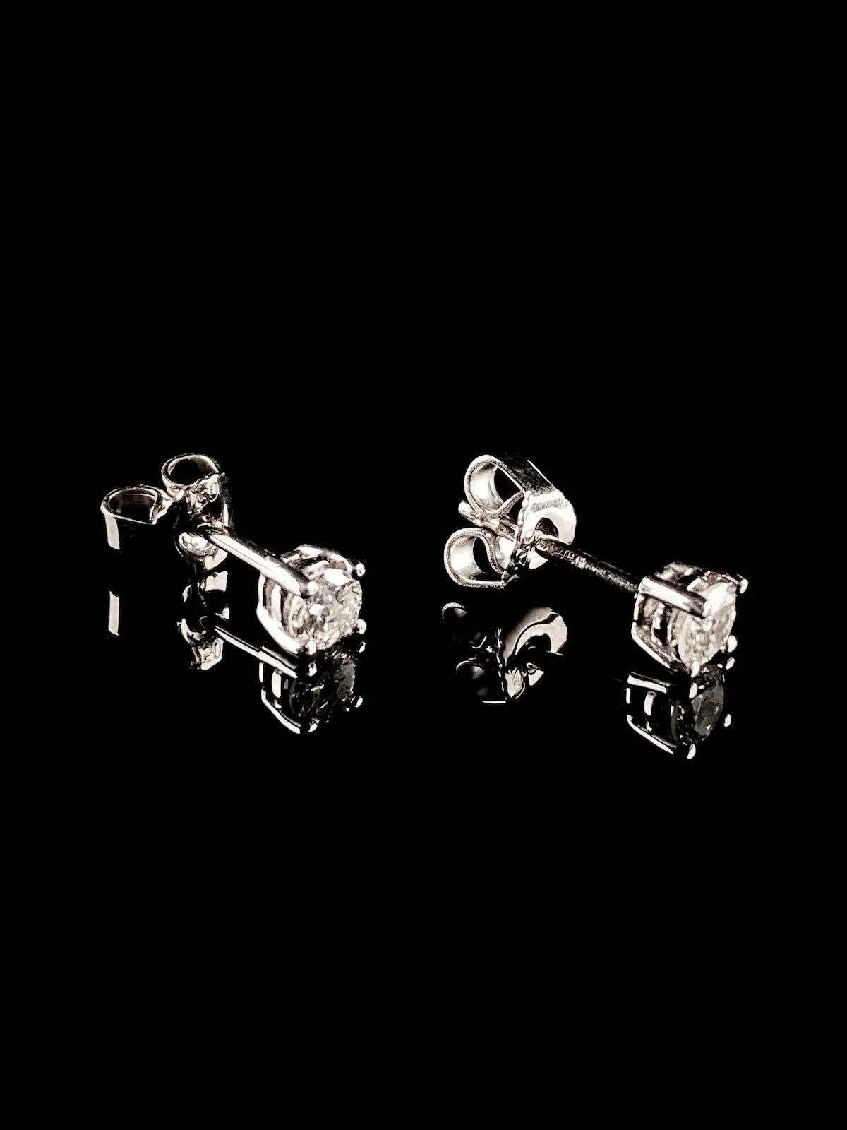 18ct White Gold Single Stone Diamond Stud Earrings, 0.40ct