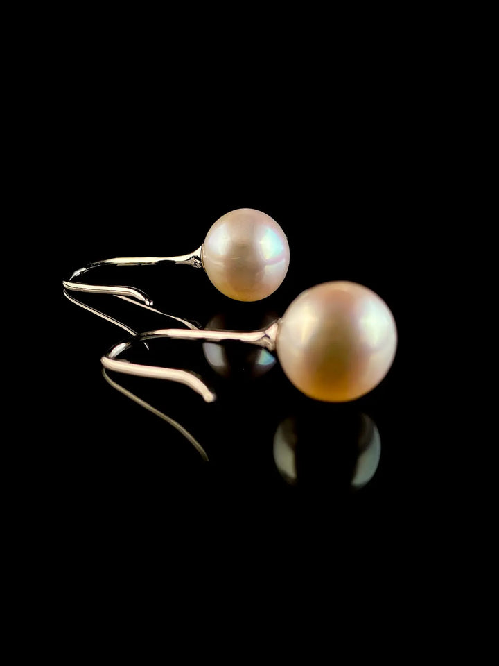 18ct White Gold Freshwater Pearl Hook Earrings, 10-10.5mm