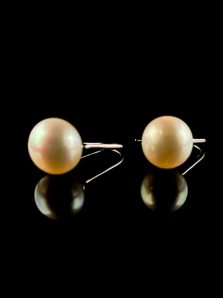 18ct White Gold Freshwater Pearl Hook Earrings, 10-10.5mm