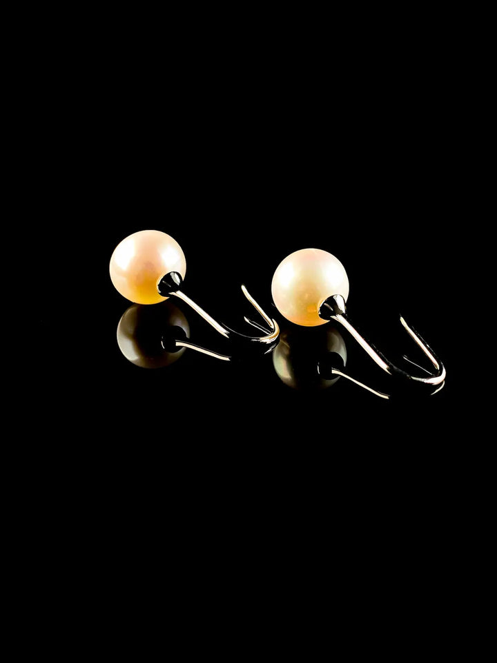 18ct White Gold Freshwater Pearl Hook Earrings, 10-10.5mm
