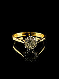 18ct Yellow Gold and Platinum Solitaire Diamond Ring, 1.42ct