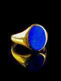Vintage 9ct Gold Oval Lapis Lazuli Signet Ring