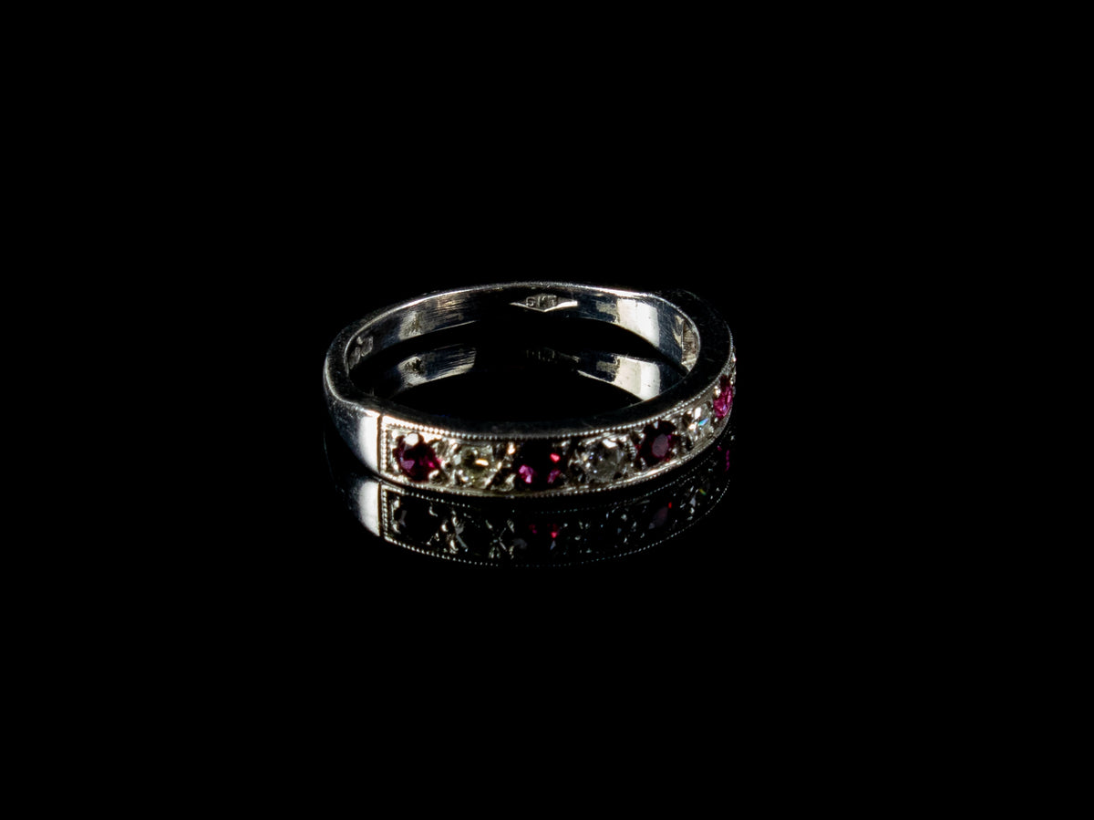 18ct Gold Ruby and Diamond Half Eternity Ring