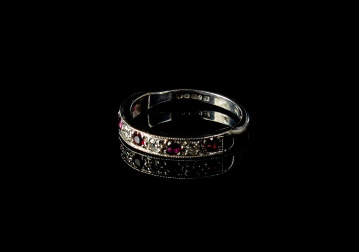 18ct Gold Ruby and Diamond Half Eternity Ring