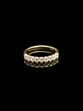 18ct Yellow Gold Diamond Half Eternity Ring with a Scalloped Edge