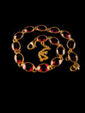 Vintage 9ct Yellow Gold Rhodolite Garnet Bracelet