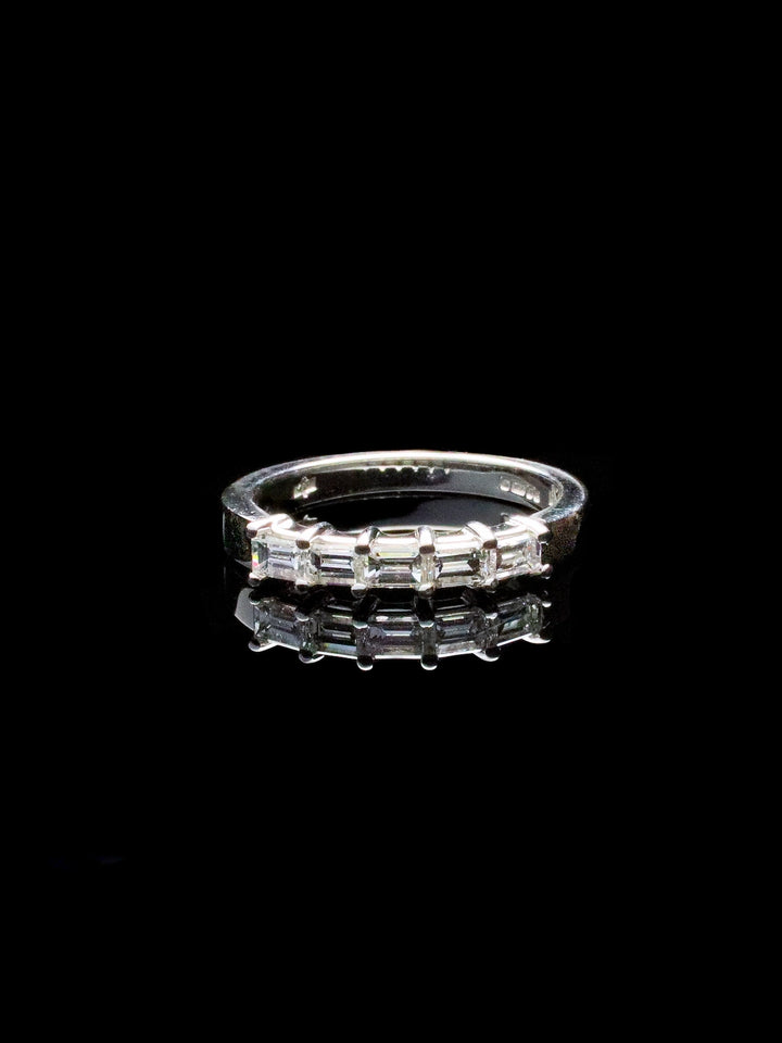 18ct White Gold Horizontal Baguette-cut Diamond Eternity Ring
