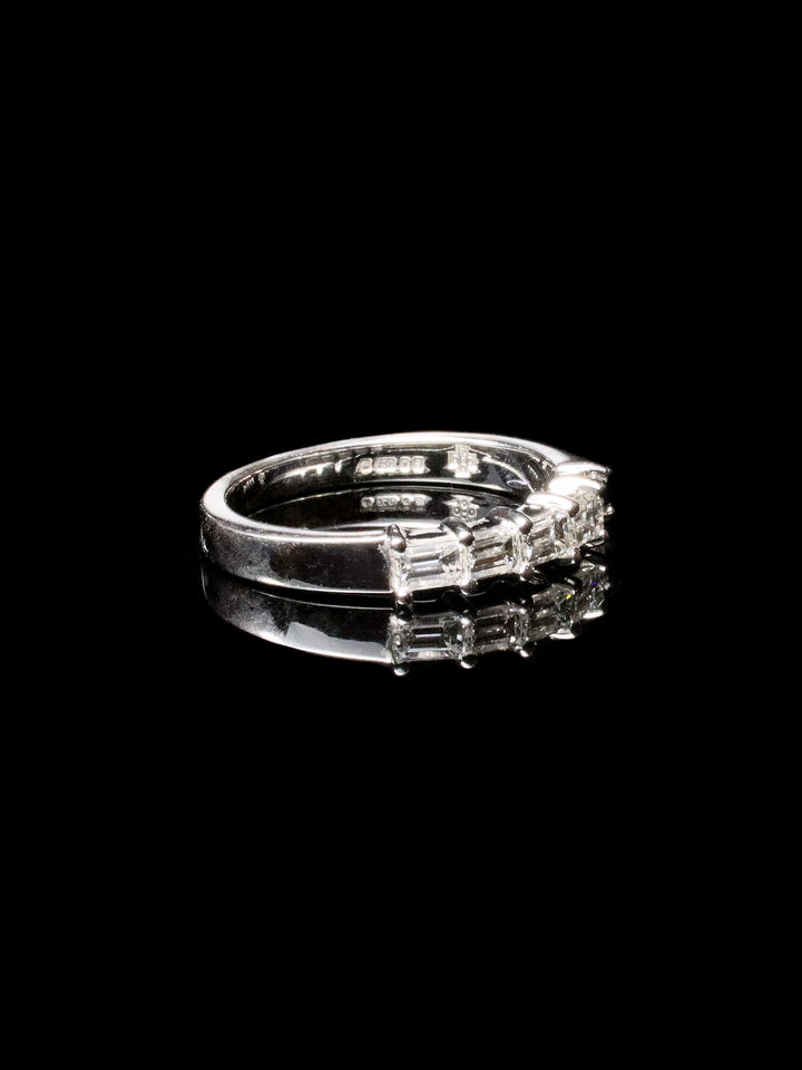 18ct White Gold Horizontal Baguette-cut Diamond Eternity Ring