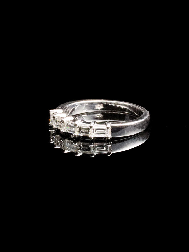 18ct White Gold Horizontal Baguette-cut Diamond Eternity Ring