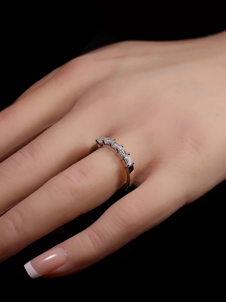 18ct White Gold Horizontal Baguette-cut Diamond Eternity Ring