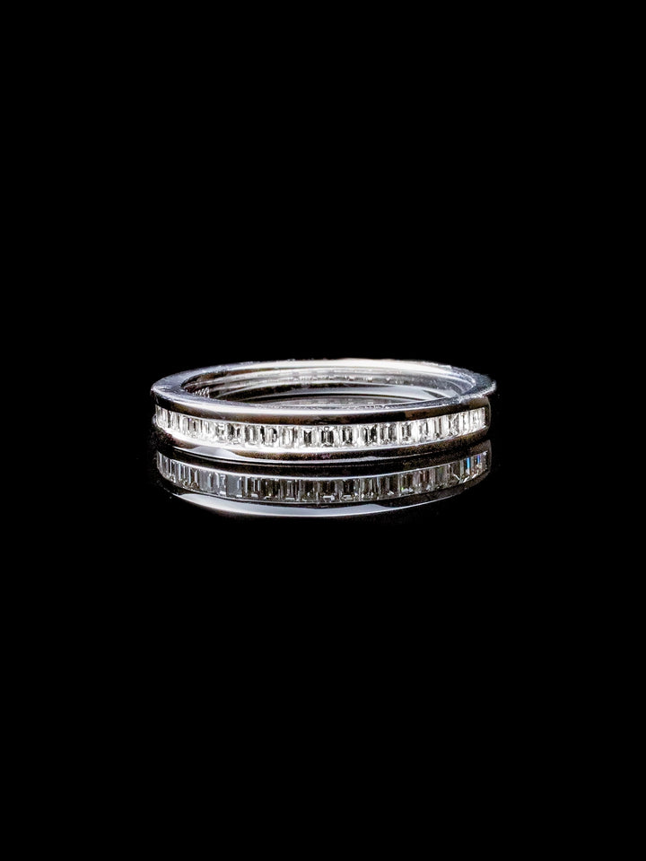 18ct White Gold Baguette Diamond Channel-Set Half Eternity Ring