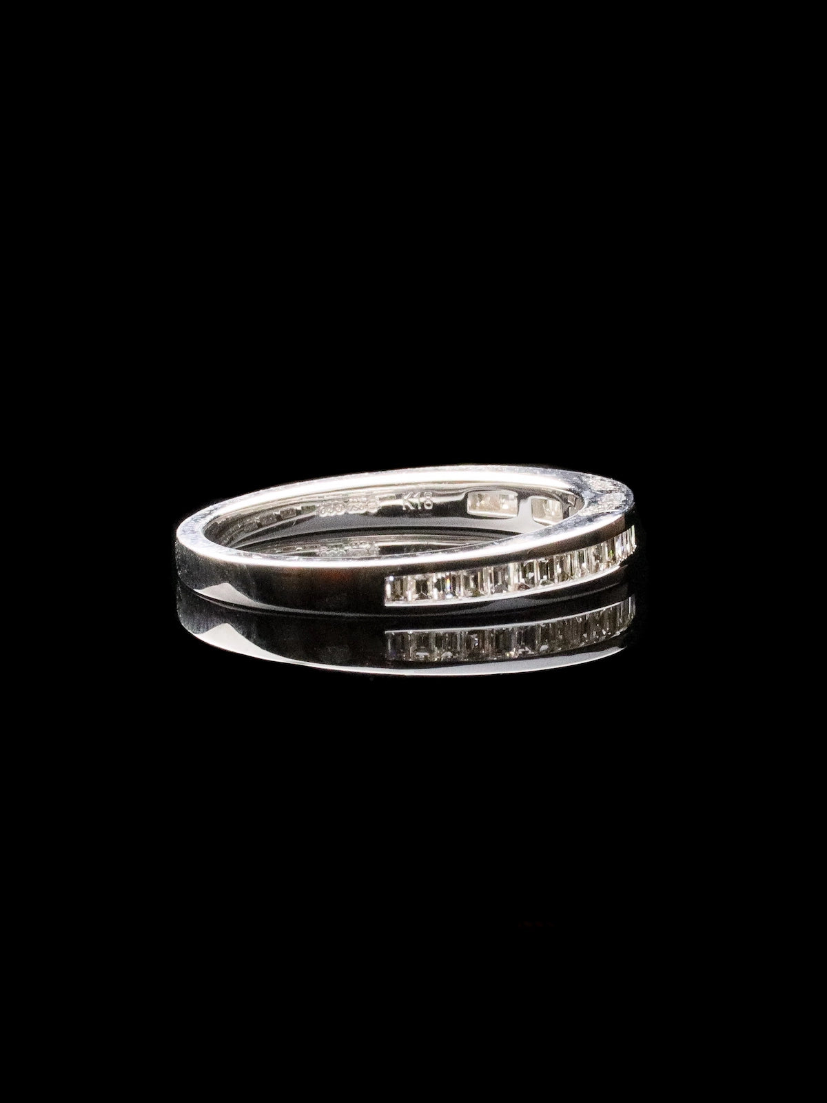 18ct White Gold Baguette Diamond Channel-Set Half Eternity Ring