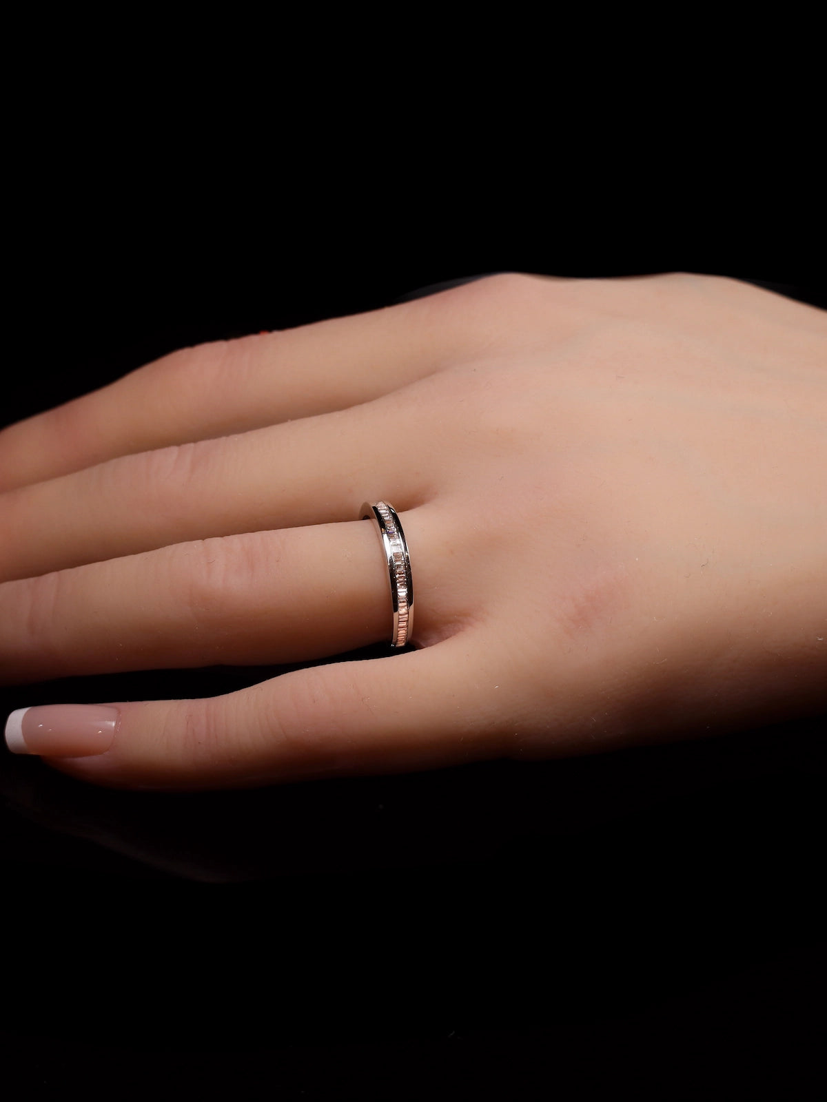 18ct White Gold Baguette Diamond Channel-Set Half Eternity Ring