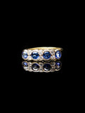 18ct Yellow Gold Rubover-set Sapphire and Diamond Ring