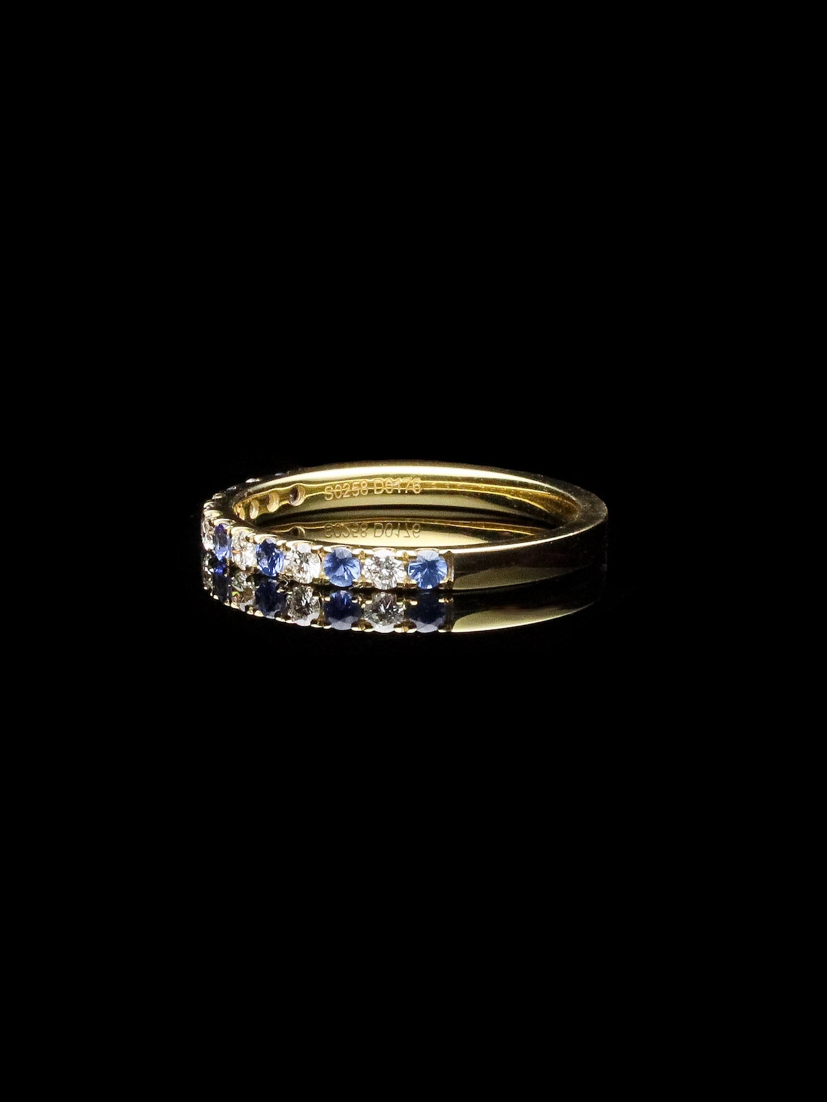 18ct Gold Sapphire and Diamond Claw-Set Half Eternity Ring