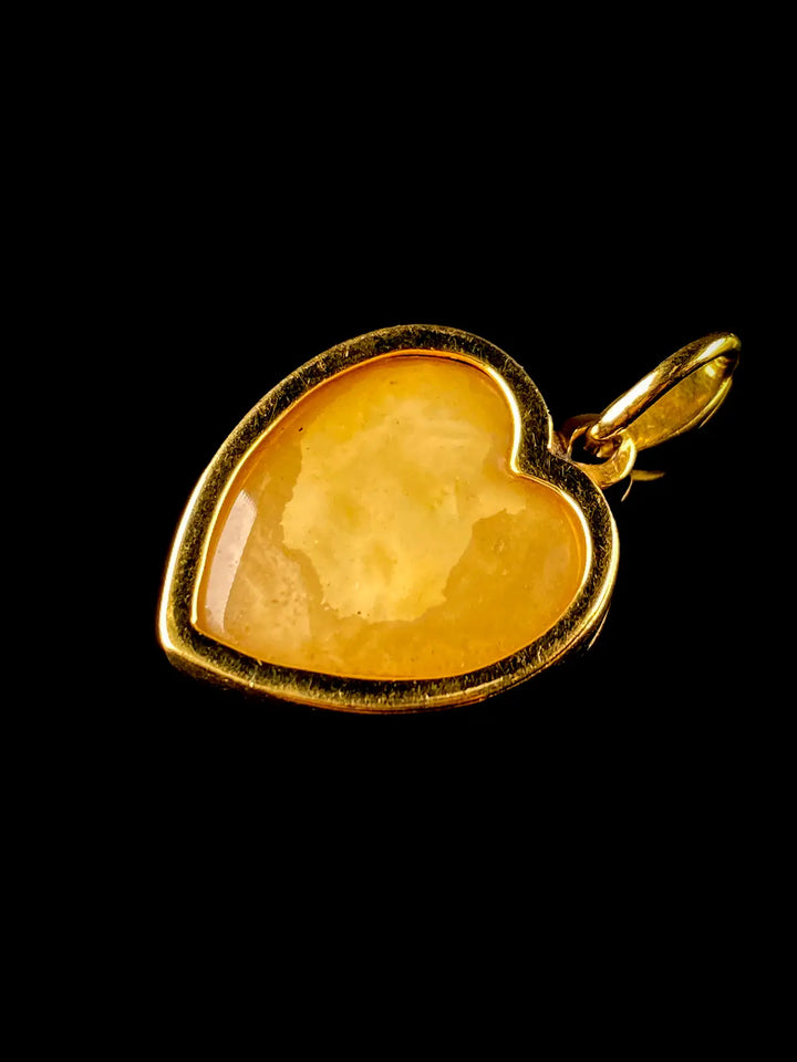 Antique Edwardian Fine Gold and Diamond Heart Shaped Pendant, Circa 1915
