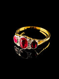 18ct Gold and Platinum Seven Stone 1.30ct Ruby and Diamond Ring