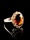 18ct White Gold 4.58ct Citrine and 1.11ct Diamond Cluster Ring
