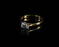 18ct Gold Emerald Cut Diamond Solitaire Ring