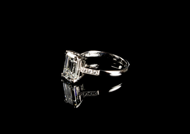 Platinum Emerald Cut 2.21ct Diamond Ring