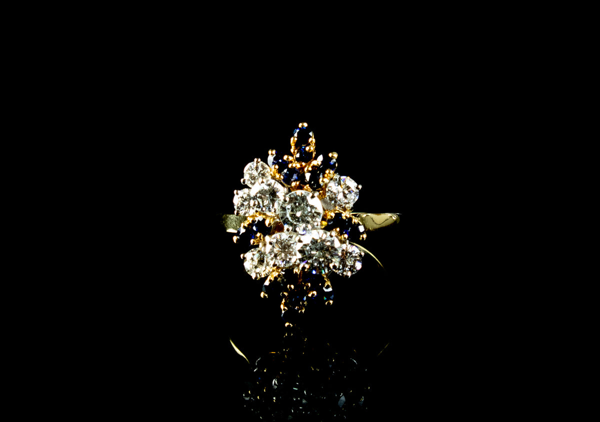 18ct Gold Sapphire and Diamond Cocktail Ring