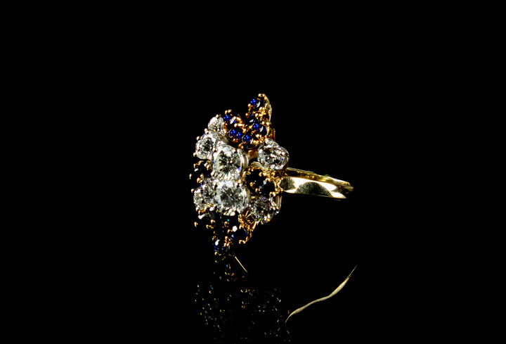 18ct Gold Sapphire and Diamond Cocktail Ring