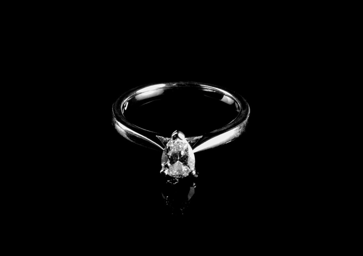 Platinum Pear Shape 0.50ct Diamond Solitaire Ring