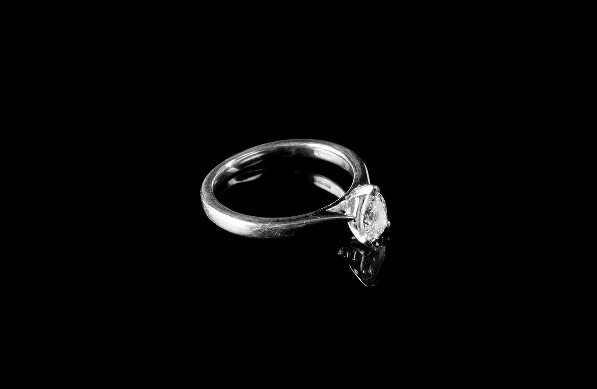 Platinum Pear Shape 0.50ct Diamond Solitaire Ring