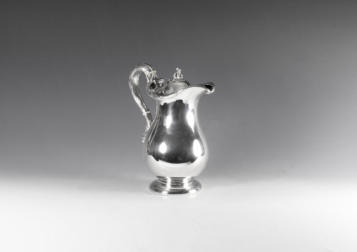 Antique silver wine jug, London 1855