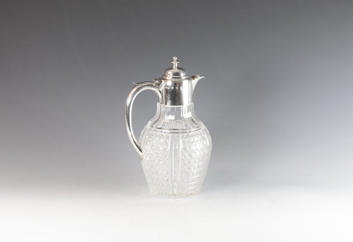 Antique silver and glass claret jug, Birmingham 1899
