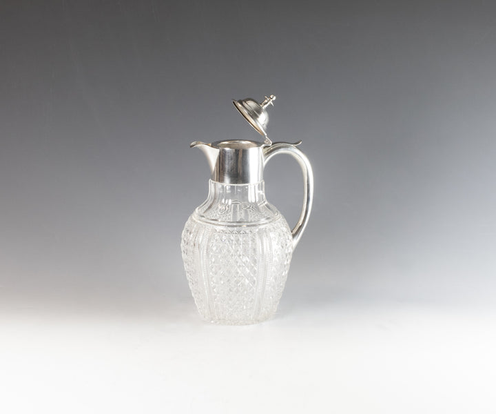 Antique silver and glass claret jug, Birmingham 1899